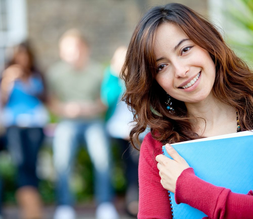 Girl student smiling